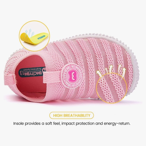 Baby Shoes Boy Girl Infant Sneakers Non-Slip First Walkers 6-12Months - Picture 3 of 8